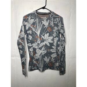 SmartWool Classic Thermal Base Layer Top Merino Wool Long Sleeve Purple Floral